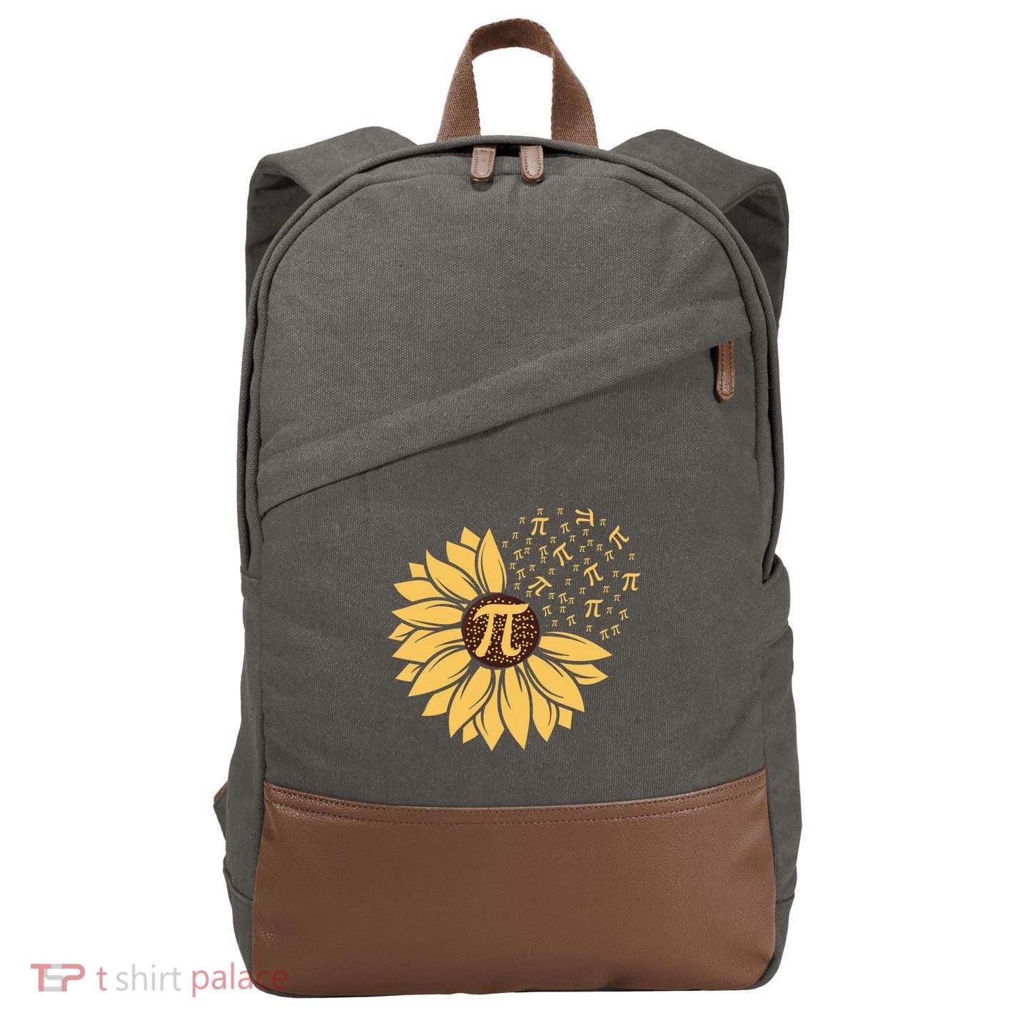 Happy Pi Day Sunflower Lovers Cotton Canvas Backpack