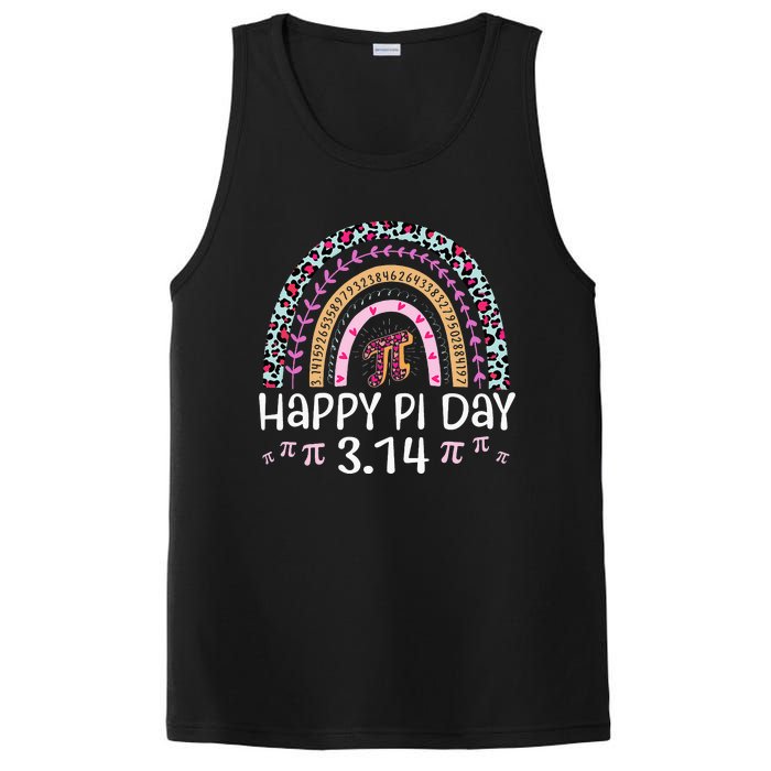 Happy Pi Day Mathematic Math Teacher Leopard Rainbow PosiCharge Competitor Tank