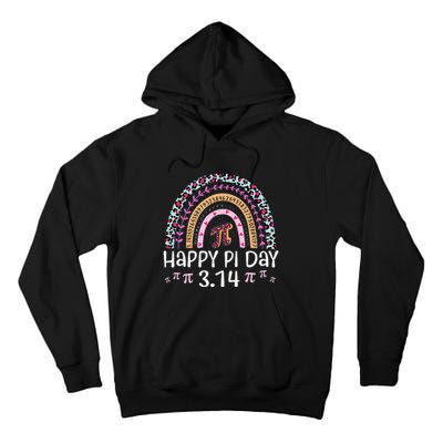 Happy Pi Day Mathematic Math Teacher Leopard Rainbow Tall Hoodie