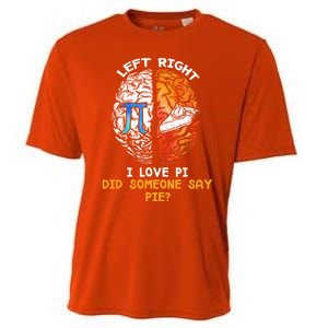 Happy Pi Day Math Left I Love Pi Right Did Someone Say Pie Gift Cooling Performance Crew T-Shirt