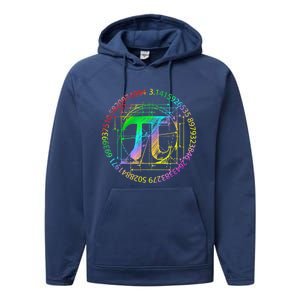 Happy Pi Day Gift 3.14 Pi Mathematic Math Teacher Gift Performance Fleece Hoodie