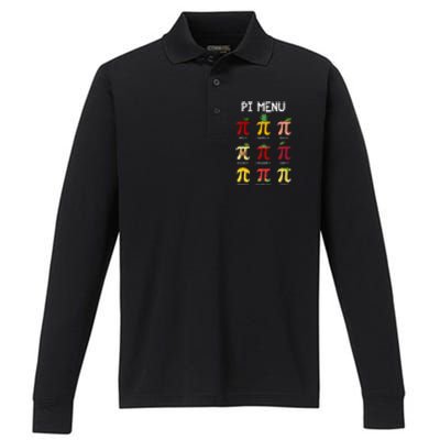 Happy Pi Day Math Teacher Day Funny Performance Long Sleeve Polo