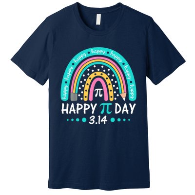 Happy Pi Day Mathematic Math Teacher Gift Rainbow Premium T-Shirt