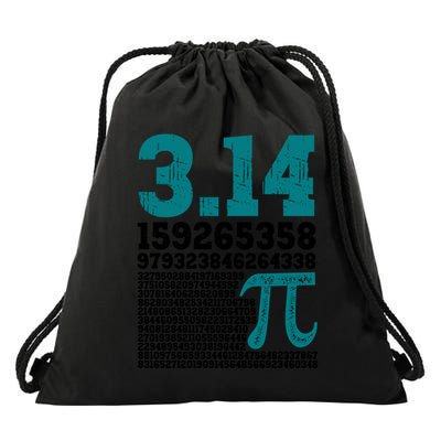 Happy Pi Day 3 14 Math Numbers Funny Mathematics Teacher Meaningful Gift Drawstring Bag