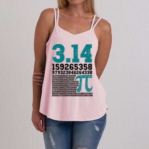 Happy Pi Day 3 14 Math Numbers Funny Mathematics Teacher Meaningful Gift Women's Strappy Tank