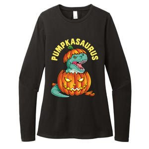 Halloween Pumpkasaurus Dinosaur Pumpkin Funny T Rex Sweat Womens CVC Long Sleeve Shirt