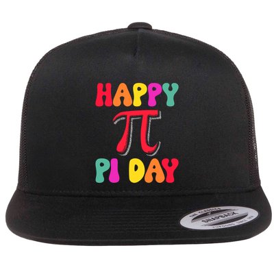 Happy Pi Day Geeky Math Nerdy Teacher Funny Pi Day Great Gift Flat Bill Trucker Hat
