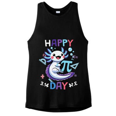 Happy Pi Day Funny Axolotl Questions Math Lovers Ladies PosiCharge Tri-Blend Wicking Tank