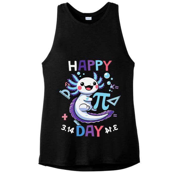Happy Pi Day Funny Axolotl Questions Math Lovers Ladies PosiCharge Tri-Blend Wicking Tank