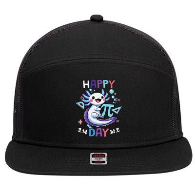 Happy Pi Day Funny Axolotl Questions Math Lovers 7 Panel Mesh Trucker Snapback Hat