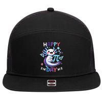 Happy Pi Day Funny Axolotl Questions Math Lovers 7 Panel Mesh Trucker Snapback Hat