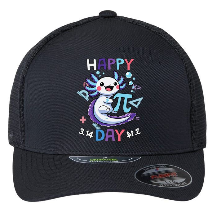 Happy Pi Day Funny Axolotl Questions Math Lovers Flexfit Unipanel Trucker Cap