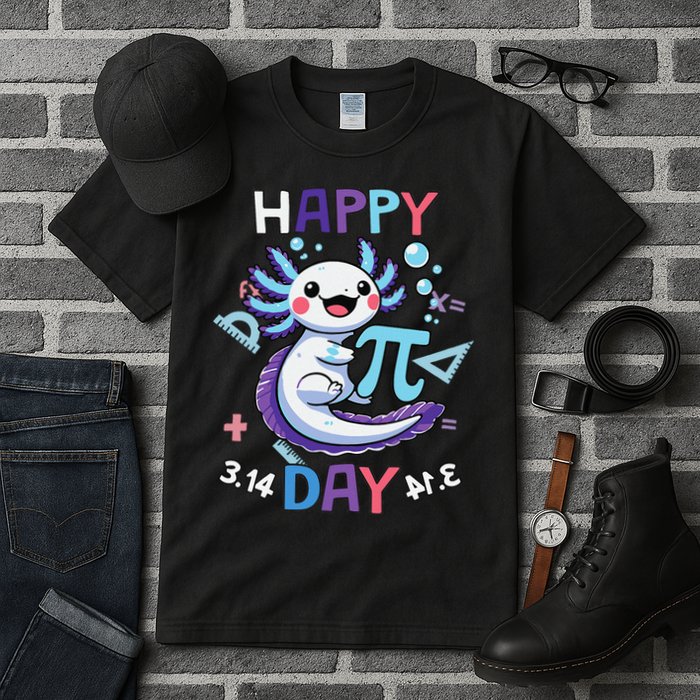 Happy Pi Day Funny Axolotl Questions Math Lovers Tall T-Shirt