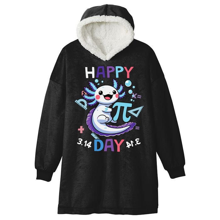 Happy Pi Day Funny Axolotl Questions Math Lovers Hooded Wearable Blanket