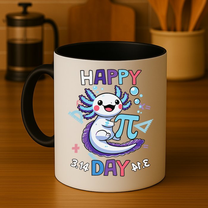 Happy Pi Day Funny Axolotl Questions Math Lovers Mug