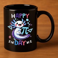 Happy Pi Day Funny Axolotl Questions Math Lovers 11oz C Handle Ceramic Mug