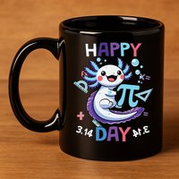 Happy Pi Day Funny Axolotl Questions Math Lovers 11oz C Handle Ceramic Mug