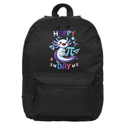 Happy Pi Day Funny Axolotl Questions Math Lovers 16 in Basic Backpack