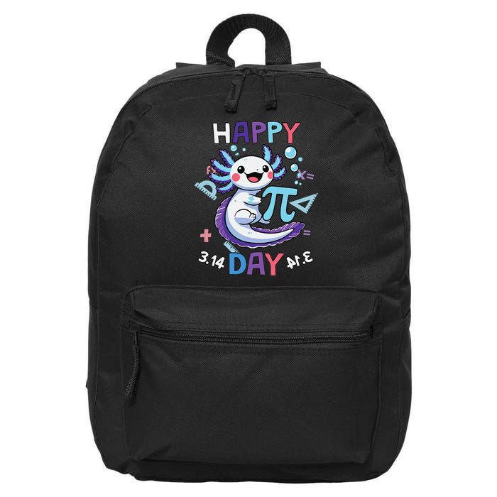 Happy Pi Day Funny Axolotl Questions Math Lovers 16 in Basic Backpack