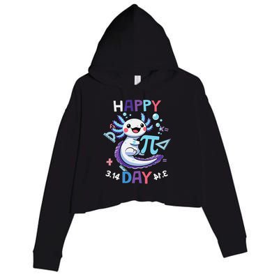 Happy Pi Day Funny Axolotl Questions Math Lovers Crop Fleece Hoodie