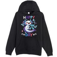 Happy Pi Day Funny Axolotl Questions Math Lovers Premium Pullover Hoodie