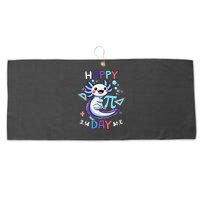 Happy Pi Day Funny Axolotl Questions Math Lovers Large Microfiber Waffle Golf Towel