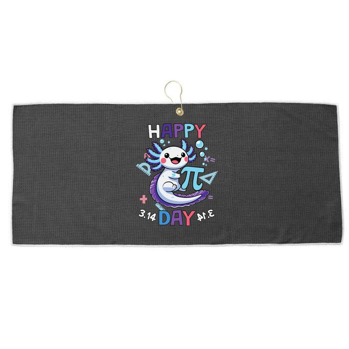 Happy Pi Day Funny Axolotl Questions Math Lovers Large Microfiber Waffle Golf Towel
