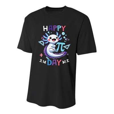 Happy Pi Day Funny Axolotl Questions Math Lovers Youth Performance Sprint T-Shirt