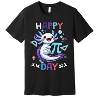 Happy Pi Day Funny Axolotl Questions Math Lovers Premium T-Shirt