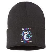 Happy Pi Day Funny Axolotl Questions Math Lovers Sustainable Knit Beanie