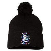 Happy Pi Day Funny Axolotl Questions Math Lovers Pom Pom 12in Knit Beanie