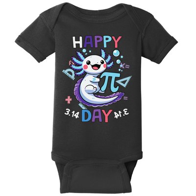 Happy Pi Day Funny Axolotl Questions Math Lovers Baby Bodysuit