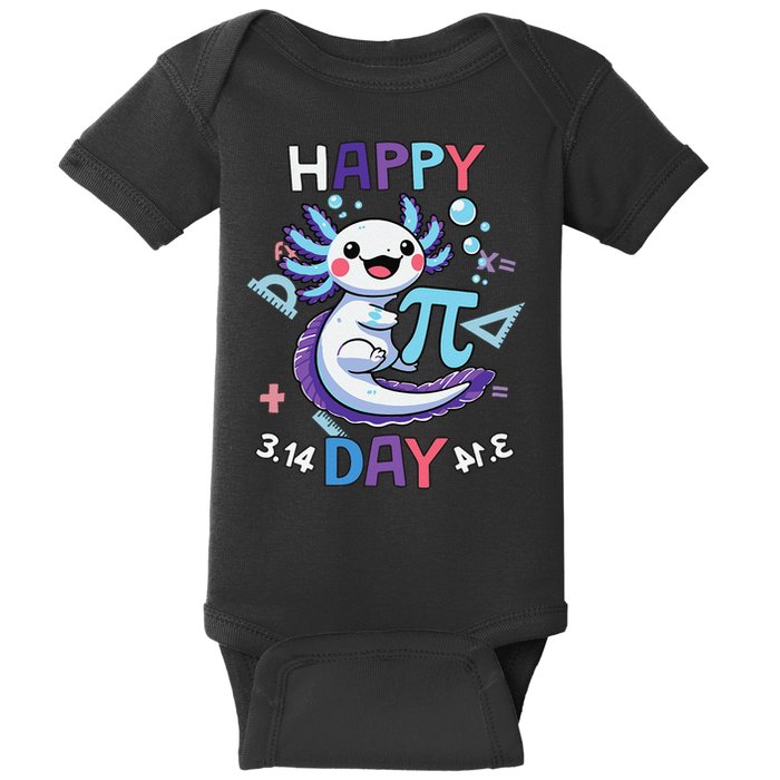 Happy Pi Day Funny Axolotl Questions Math Lovers Baby Bodysuit