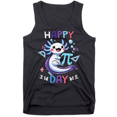 Happy Pi Day Funny Axolotl Questions Math Lovers Tank Top