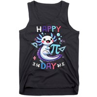 Happy Pi Day Funny Axolotl Questions Math Lovers Tank Top