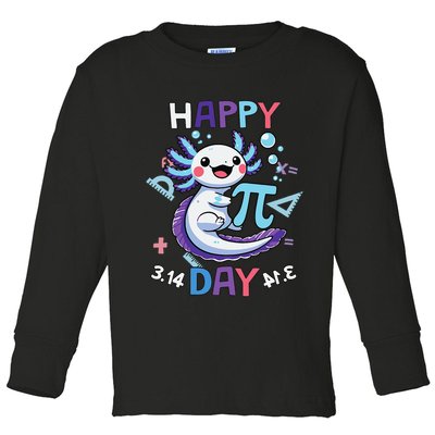 Happy Pi Day Funny Axolotl Questions Math Lovers Toddler Long Sleeve Shirt