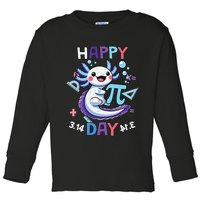 Happy Pi Day Funny Axolotl Questions Math Lovers Toddler Long Sleeve Shirt