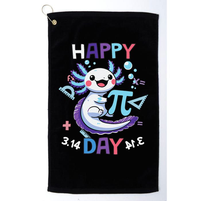 Happy Pi Day Funny Axolotl Questions Math Lovers Golf Towel