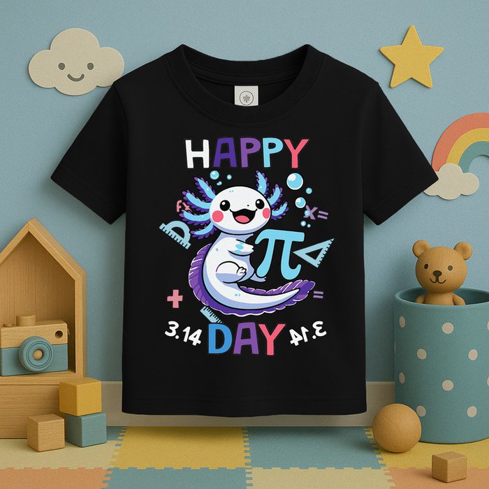 Happy Pi Day Funny Axolotl Questions Math Lovers Toddler T-Shirt