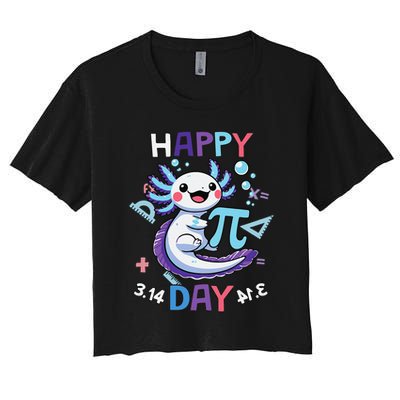 Happy Pi Day Funny Axolotl Questions Math Lovers Crop Top