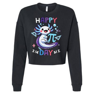 Happy Pi Day Funny Axolotl Questions Math Lovers Cropped Pullover Crew