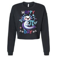 Happy Pi Day Funny Axolotl Questions Math Lovers Cropped Pullover Crew