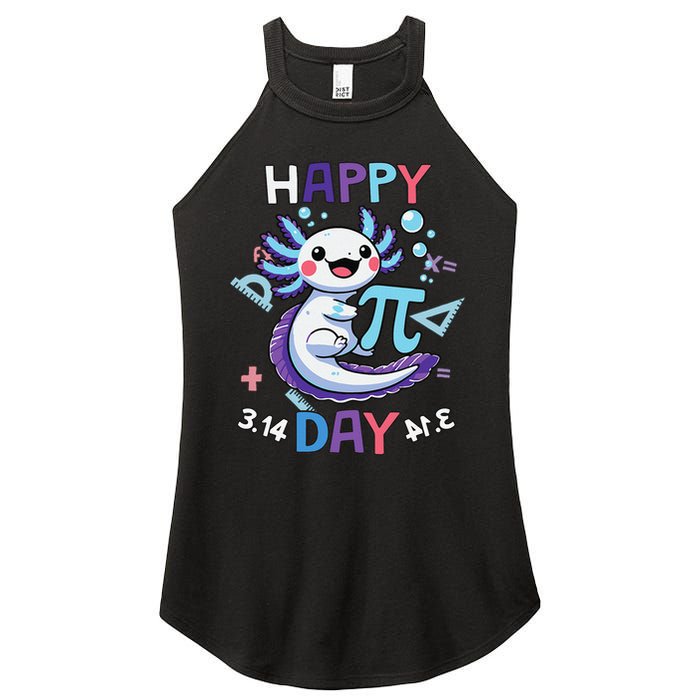 Happy Pi Day Funny Axolotl Questions Math Lovers Women's Perfect Tri Rocker Tank