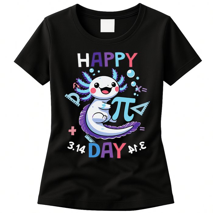 Happy Pi Day Funny Axolotl Questions Math Lovers Womens T-Shirt