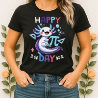 Happy Pi Day Funny Axolotl Questions Math Lovers Womens T-Shirt