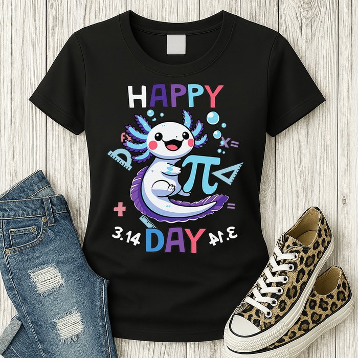 Happy Pi Day Funny Axolotl Questions Math Lovers Womens T-Shirt