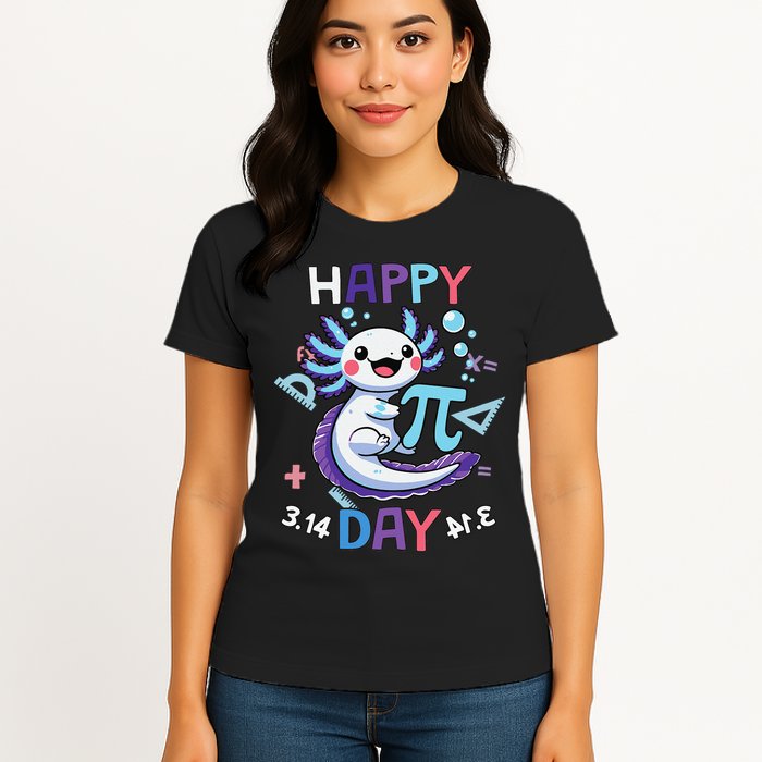 Happy Pi Day Funny Axolotl Questions Math Lovers Womens T-Shirt