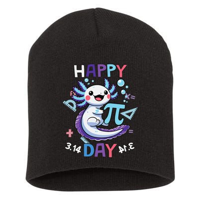 Happy Pi Day Funny Axolotl Questions Math Lovers Short Acrylic Beanie