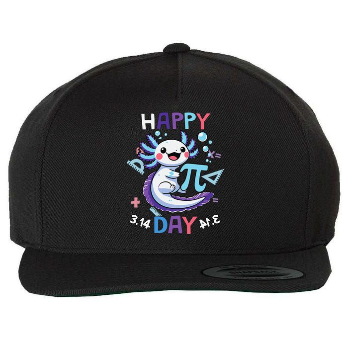 Happy Pi Day Funny Axolotl Questions Math Lovers Wool Snapback Cap