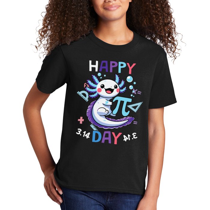 Happy Pi Day Funny Axolotl Questions Math Lovers Kids T-Shirt